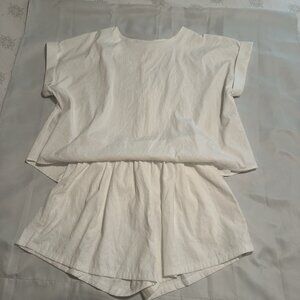 Buru Short/Shirt Set White Large Beach Vacation Casual